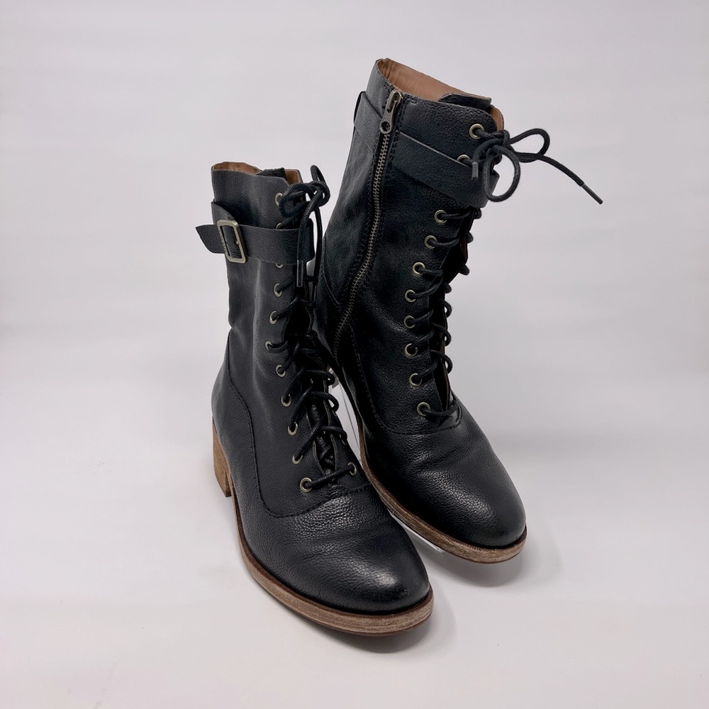 EUC Kork-Ease Black Leather Mona Boots - Size 7.5